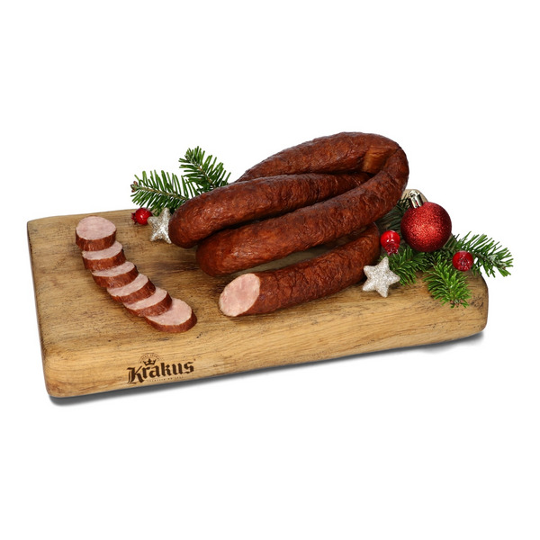 Fotografia produktowa kiełbasy KRAKUS